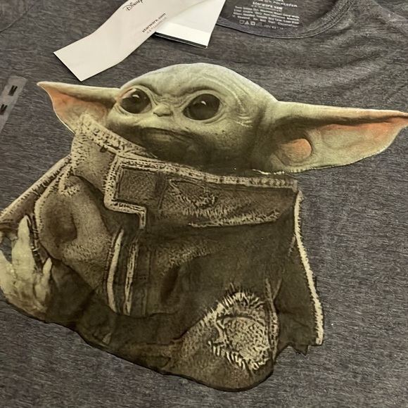 Capped sleeve t-shirt - Grey, Medium - Grogu (Baby Yoda) Star Wars Mandalorian - Picture 7 of 7